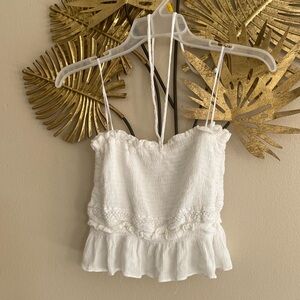 Mustard Seed White Ruffled Camisole